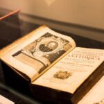 an antique book in a museum