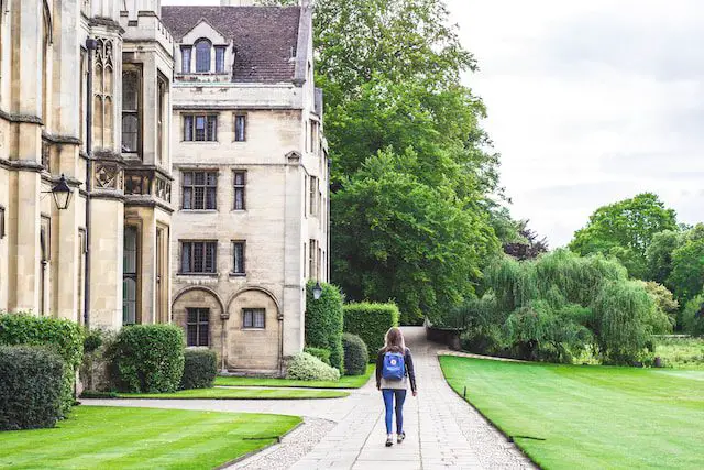 Unsplash - A girl walking in a school environment