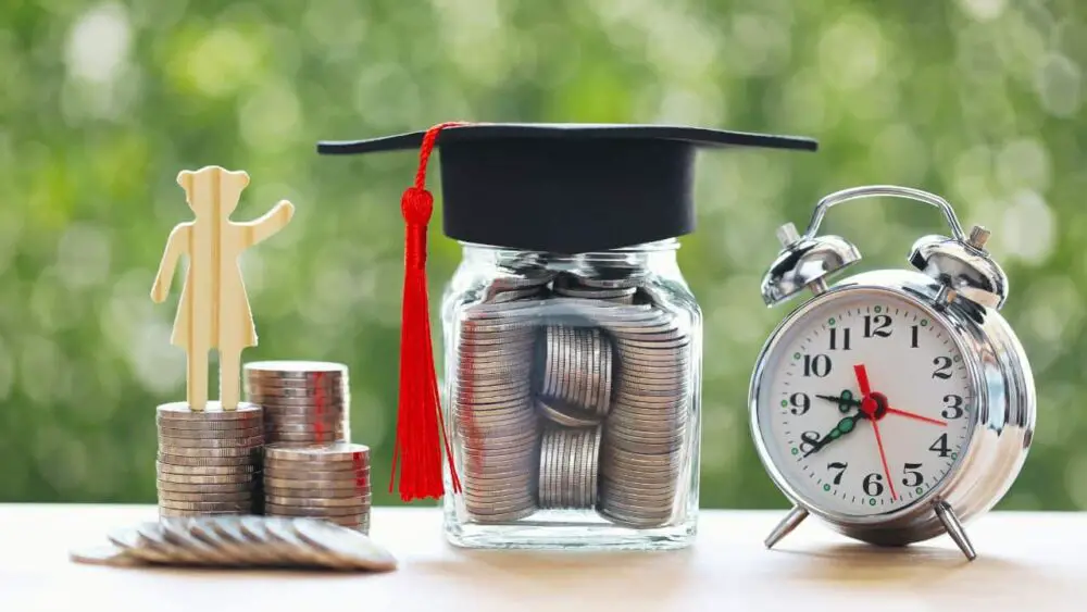 Golden Chimney Scholarship - Coins and a graduation hat