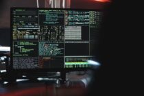 close up view of system hacking in a monitor