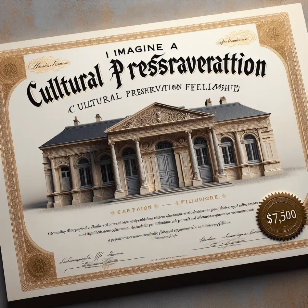 $7,500 Cultural Preservation Fellowship, France 2024