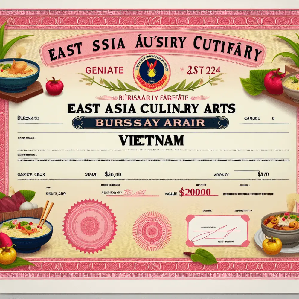 East Asia Culinary Arts Bursary - Vietnam -$27000 , cover period:twenty-twenty four