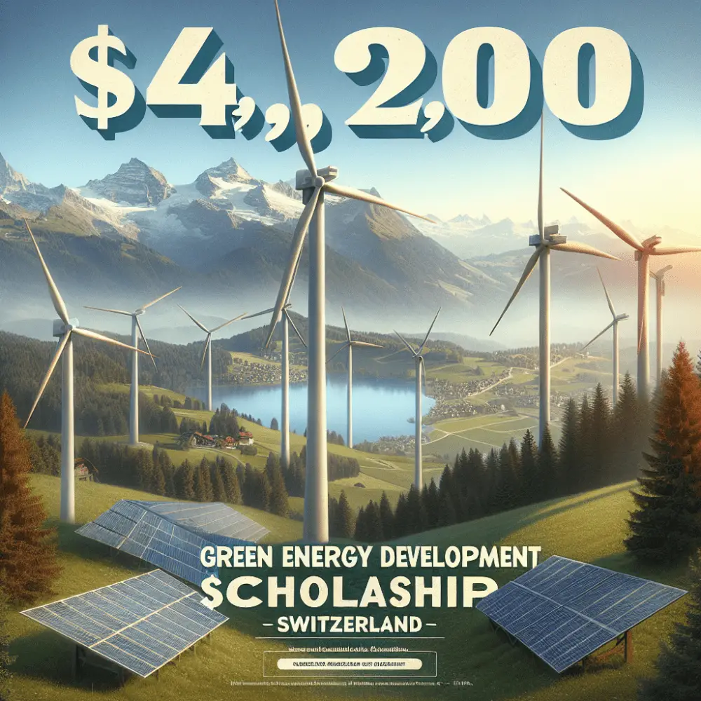 $4,200 Green Energy Development Scholarship in Switzerland, 2024