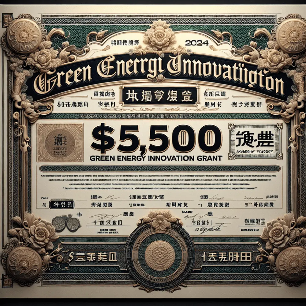 $5,500 Green Energy Innovation Grant, China, 2024