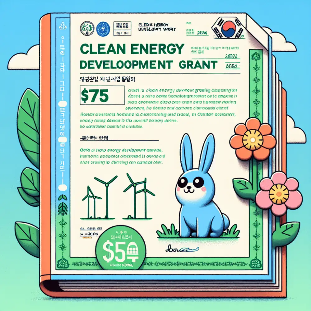 Clean Energy Development Grant of $750 in South Korea, 2024