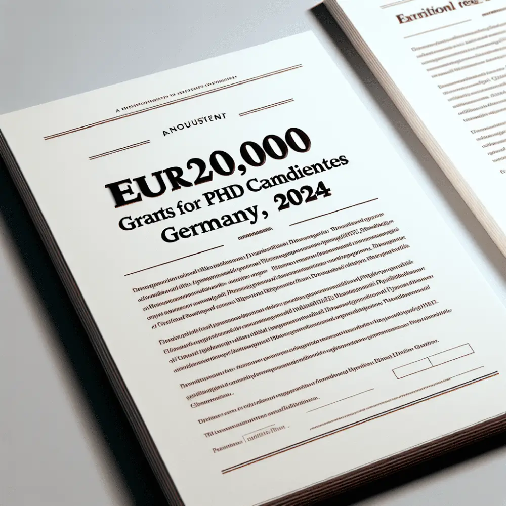 EUR20,000 Grants for PhD Candidates, Germany, 2024