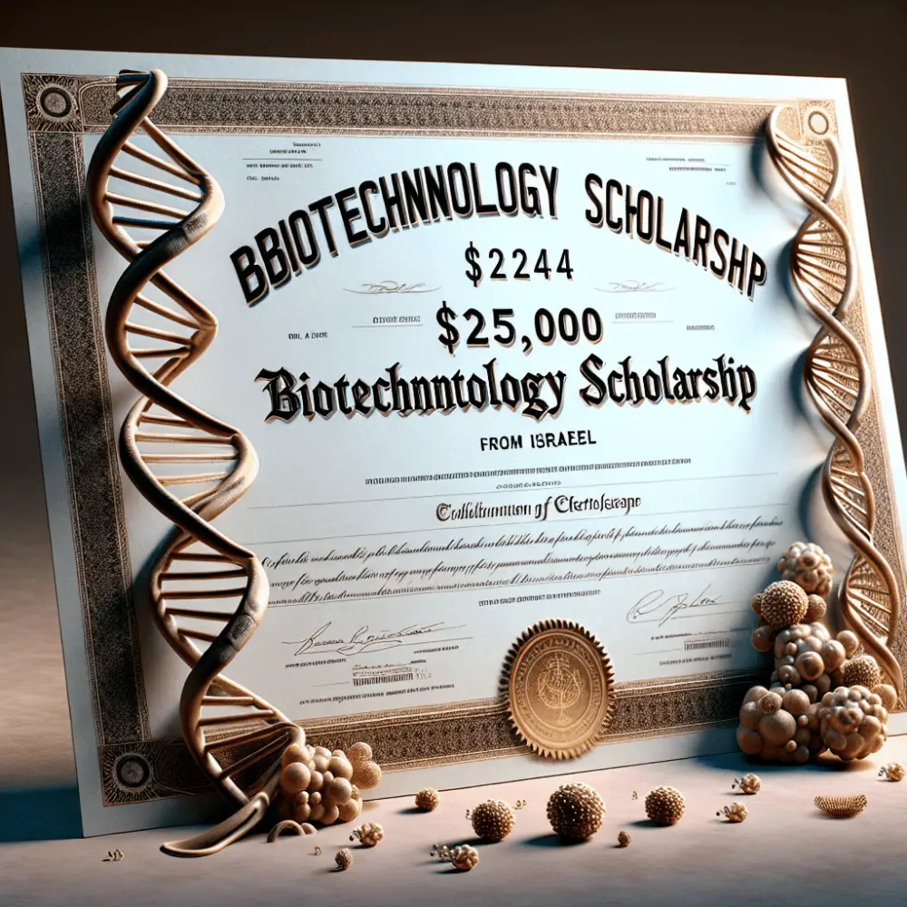 $25,000 Biotechnology Excellence Scholarship, Israel 2024