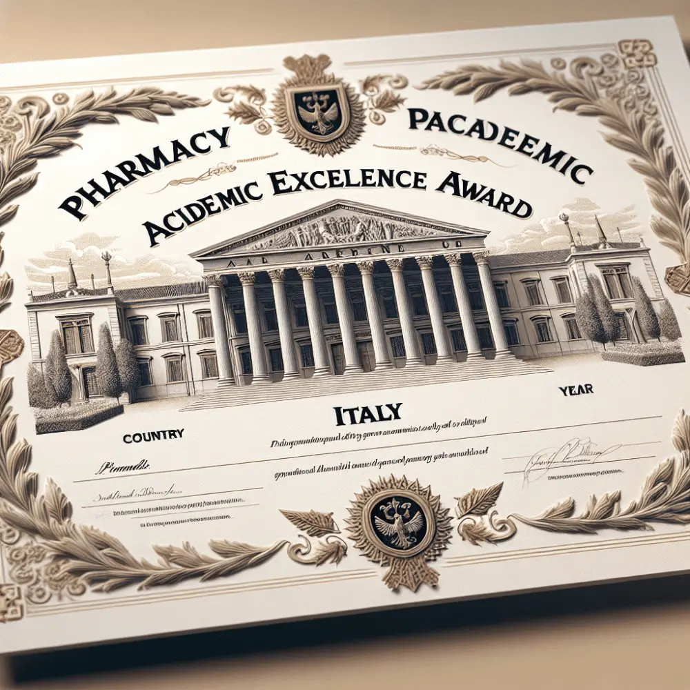 £800 Pharmacy Academic Excellence Award, Italy 2024