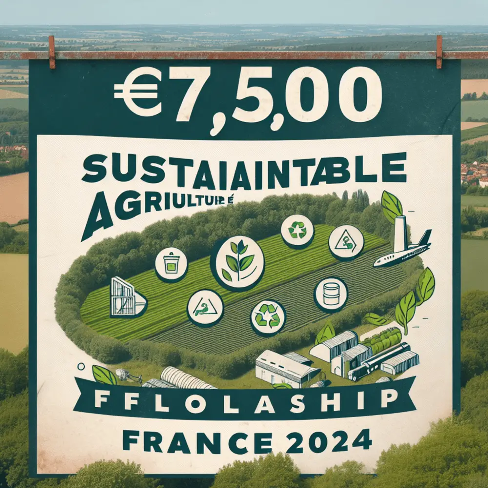 €7,500 Sustainable Agriculture Fellowship France 2024