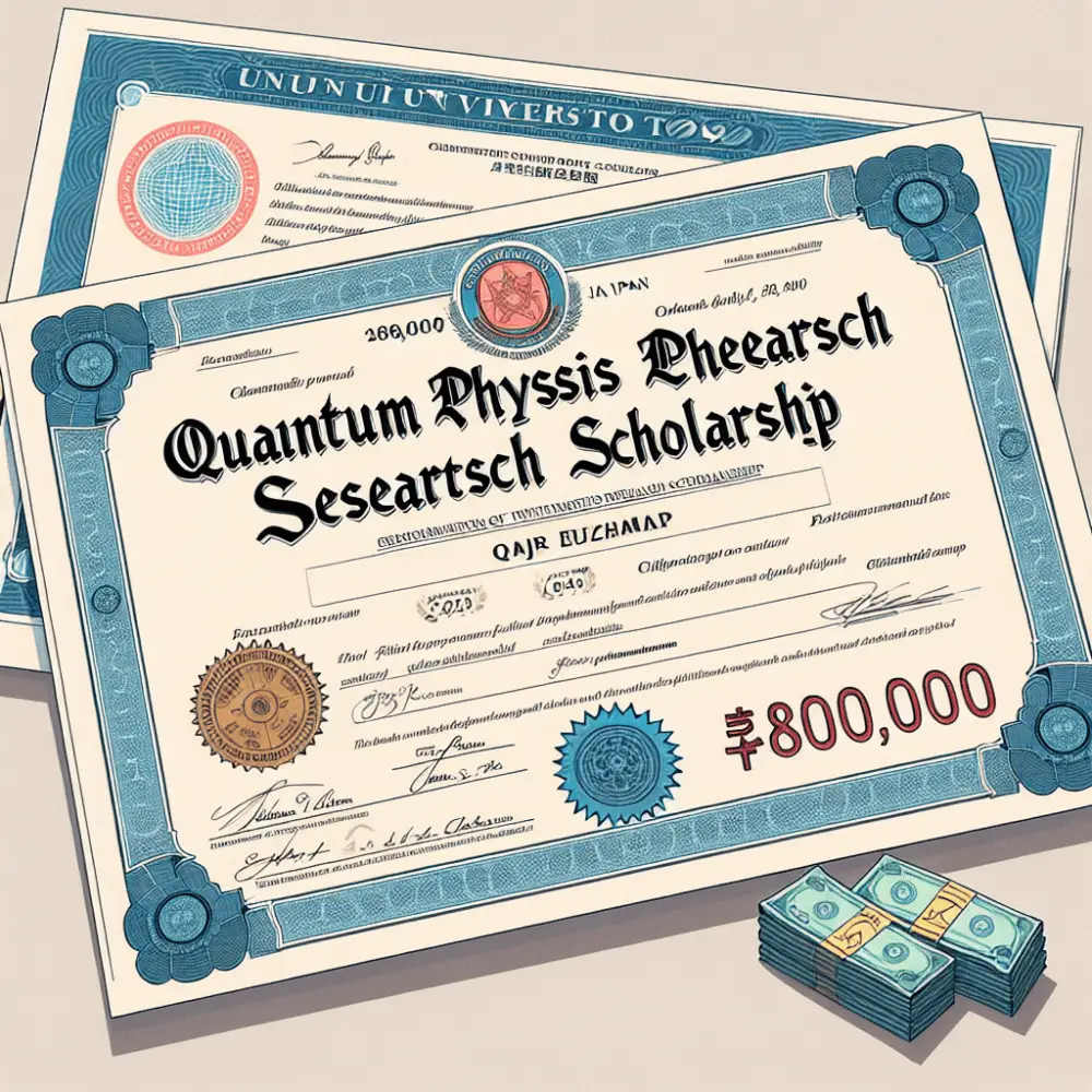 ¥800,000 Quantum Physics Research Scholarship at University of Tokyo, Japan, 2025