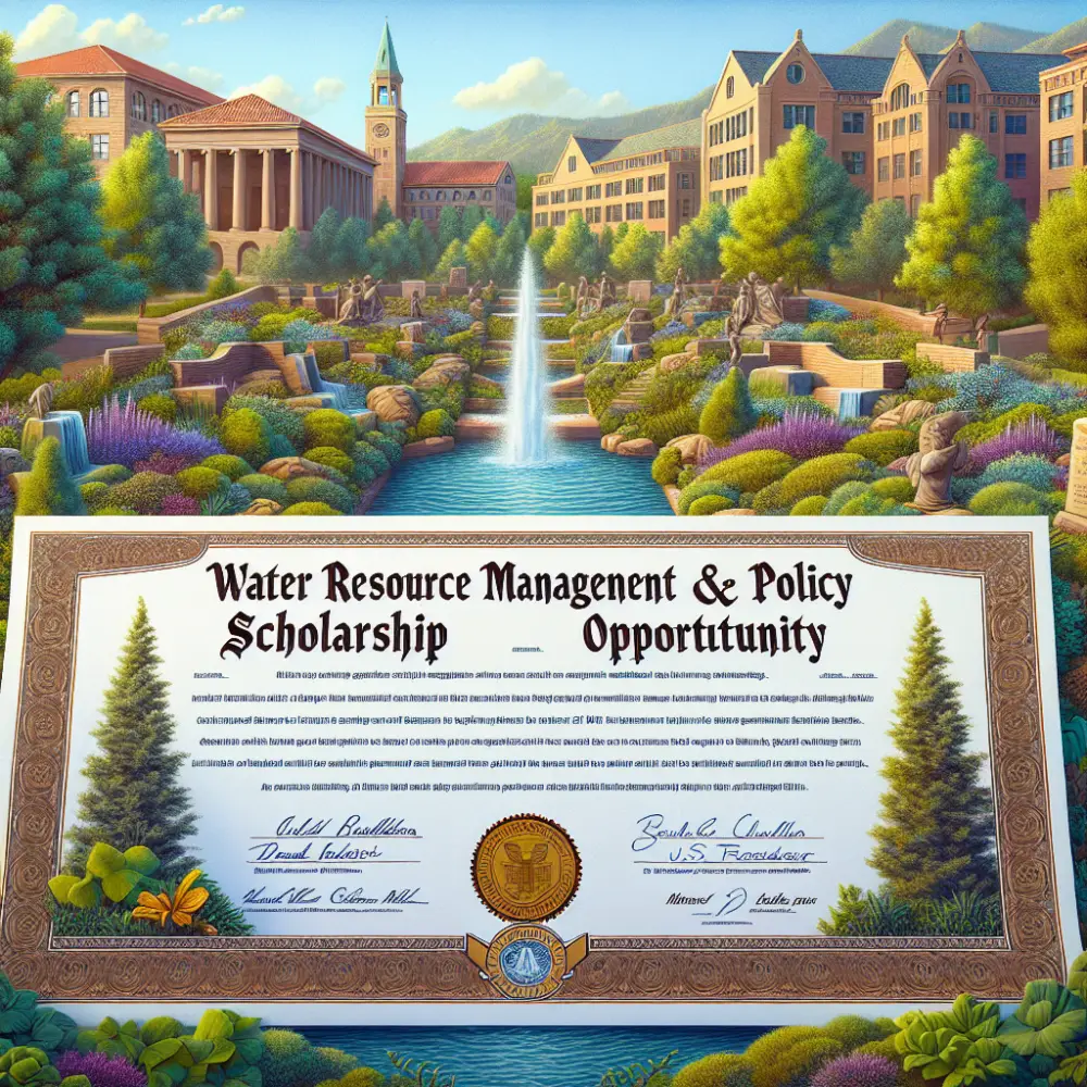 $10,000 Water Resource Management and Policy Scholarship at University of Colorado Boulder, USA, 2025