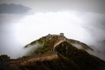 aerial photography of great wall of china