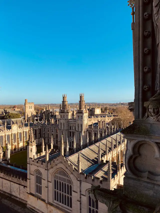 blue sky over all souls college at oxford university