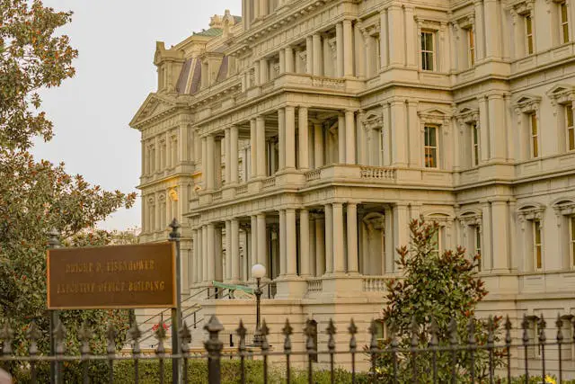 front of eisenhower executive office building in washington d c