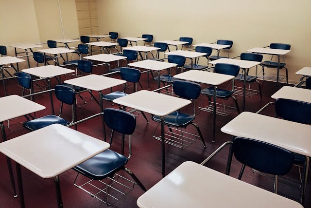 interior of empty classroom