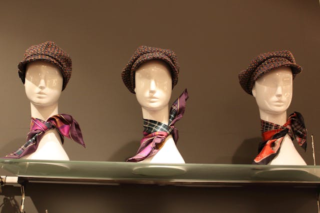 mannequin display with stylish hats in paris