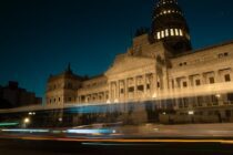 night view of argentine national congress building