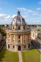 oxford university u k august 5 2019 an outside shot of bodleian library at oxford university on a sunny day with partly cloudy skie