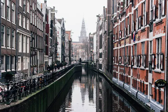 photography of buildings near the canal