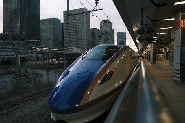 shinkansen at tokyo station in chiyoda city