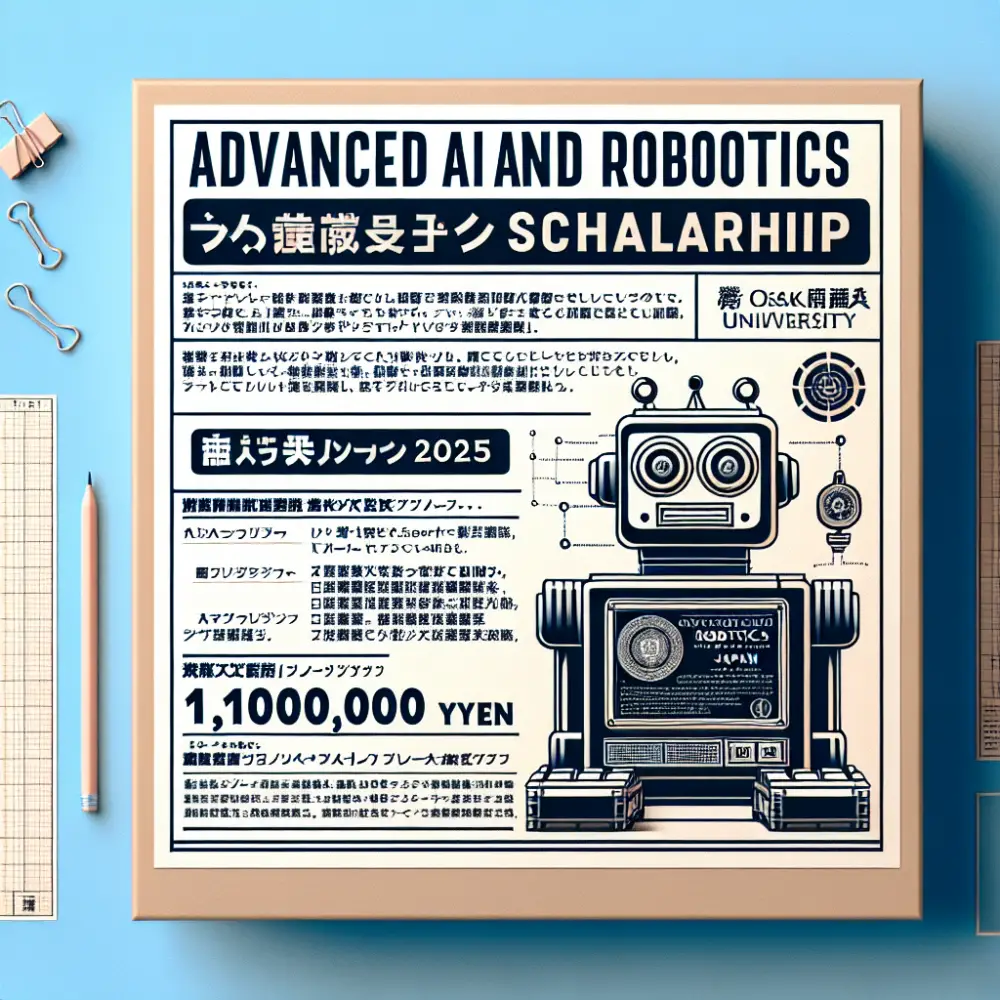 ¥1,100,000 Advanced AI and Robotics Scholarship at Osaka University, Japan, 2025