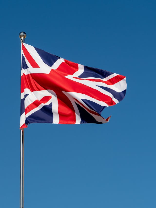 british flag on pole