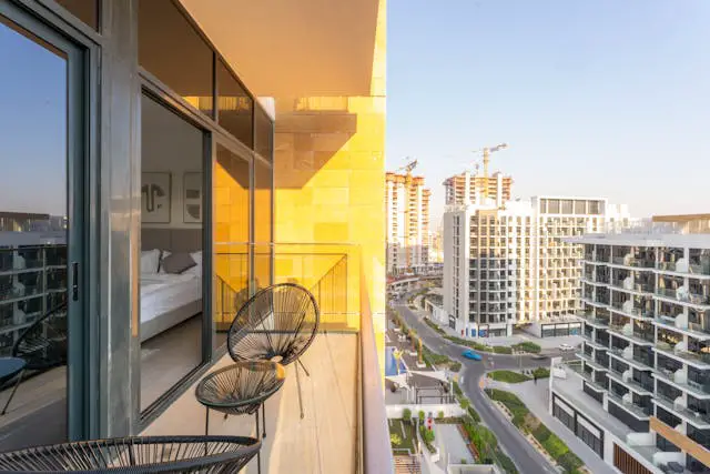 dubai modern apartment balcony view