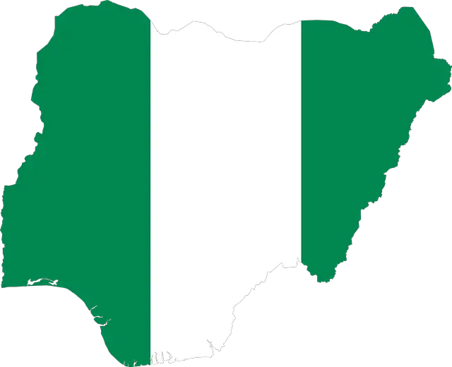 nigeria flag map geography outline