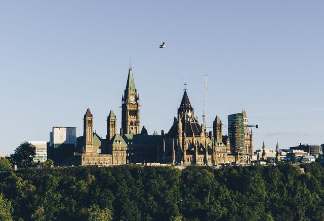 ottawa parliament hill historical buildings under blue sky