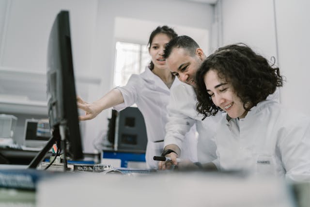 team of scientists working together