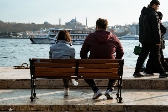 couple enjoying scenic bosphorus view in istanbul