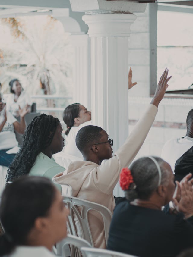 diverse group engaged in interactive meeting