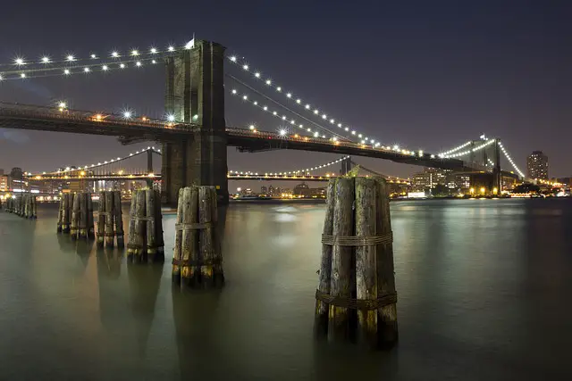 nyc america bridge fog river