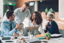 Multi-ethnic group of entrepreneurs discussing business