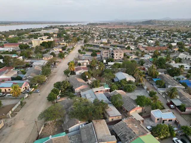 aerial view of residential area in sub saharan africa